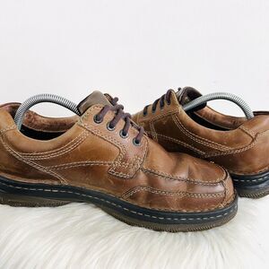 Bass Y2K Spruce Brown Leather Chunky Lug Worn Distressed Boots ~ 8.5MW